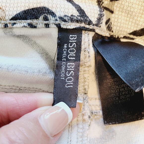 Bisou Bisou Women 5 Pocket Chain Pattern Slim Fit Pants Size 8 - Picture 6 of 7